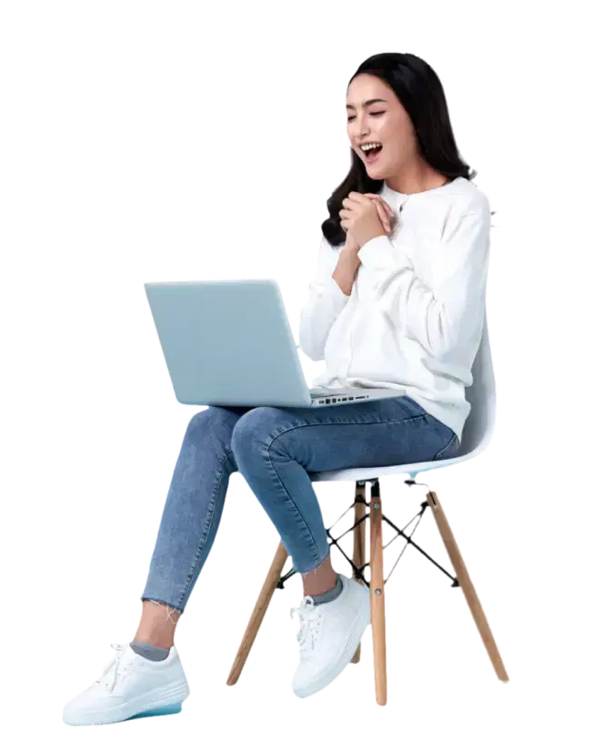 a girl sitting on a chair,learning