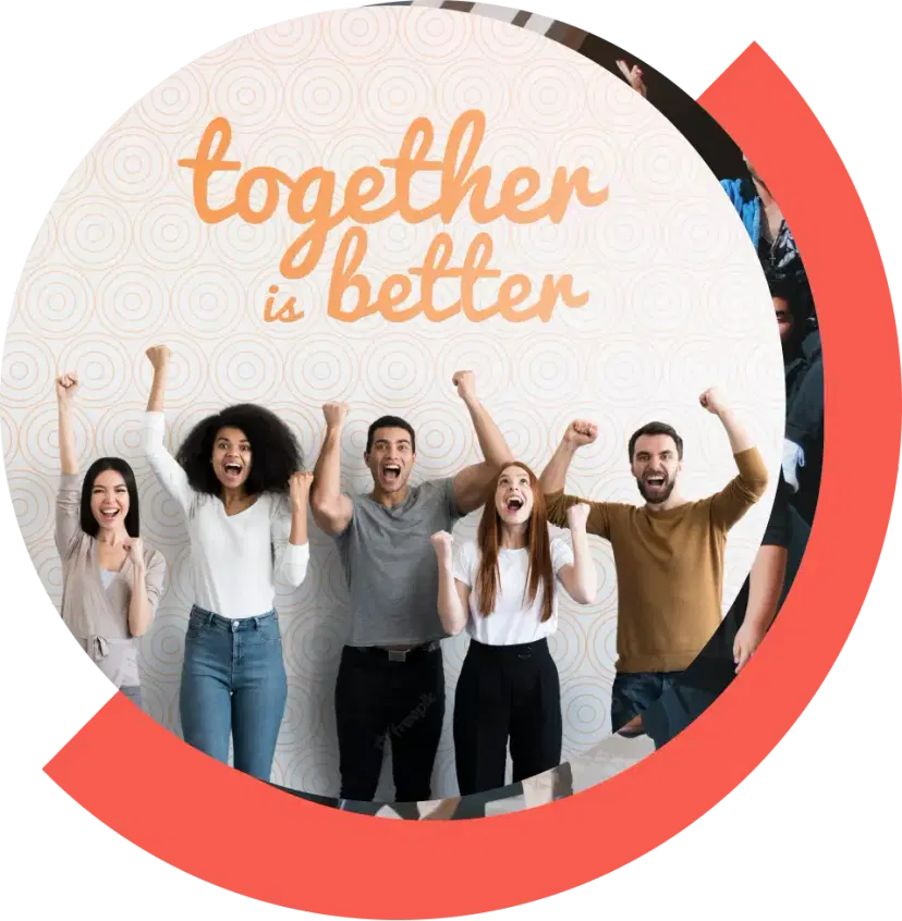 a group of happy people